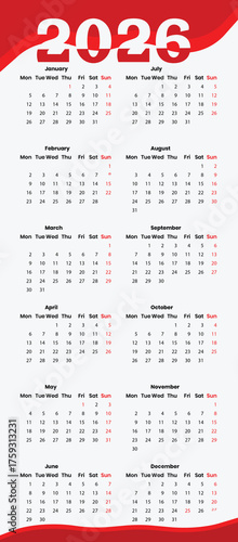 2026 Business and AI Technology Calendar Template,Abstract Blue Wave 2026 Full Year Calendar Planner