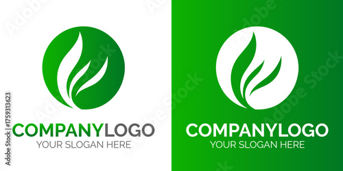 Leaf ecology logo and vector template