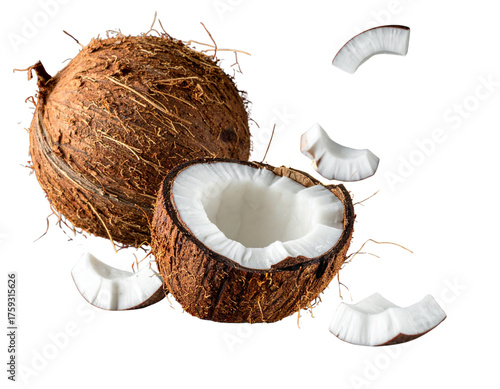 coconut on white background