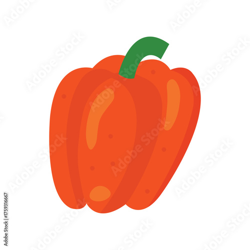 Red sweet pepper for cooking illustration isolated