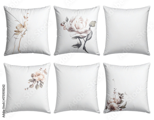 white pillows on a white background