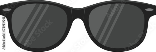 Schilderij op canvas Wayfarer sunglasses vector, black frame with dark lenses, classic fashion access