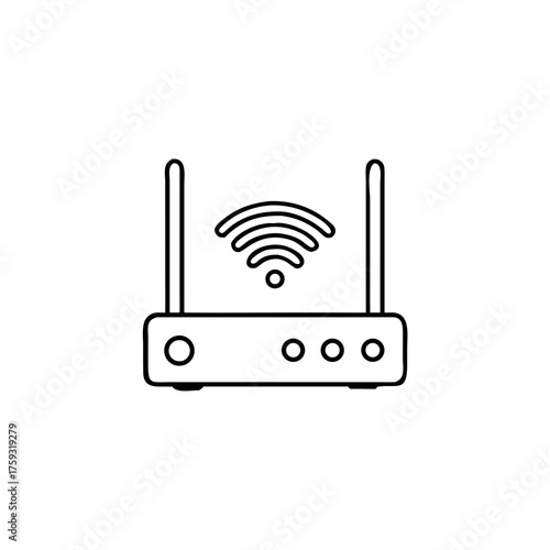 Wifi router icon in flat style. modem vector illustration isolated on white background. Internet connection business concept.
