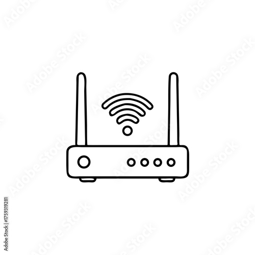 Wifi router icon in flat style. modem vector illustration isolated on white background. Internet connection business concept.