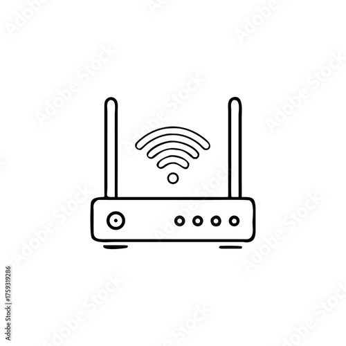 Wifi router icon in flat style. modem vector illustration isolated on white background. Internet connection business concept.