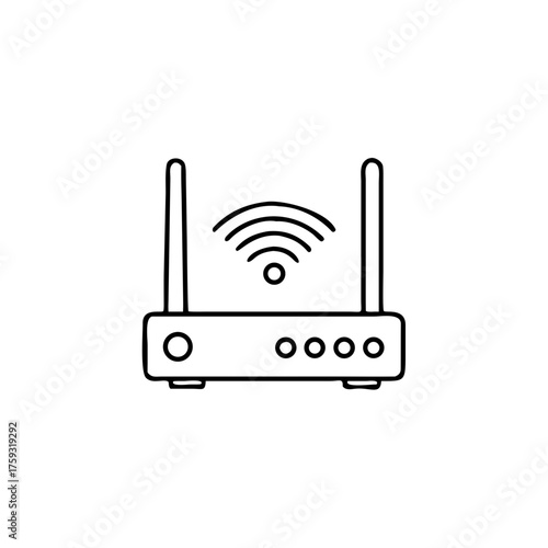 Wifi router icon in flat style. modem vector illustration isolated on white background. Internet connection business concept.