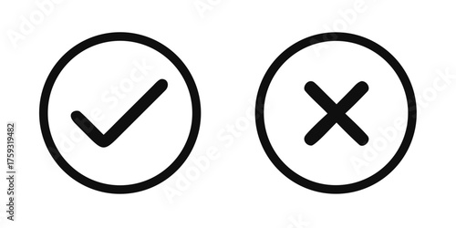 Check mark and cross icon isolated on white background. flat round buttons Tick sign symbol. Check Mark icon set. Check Mark right symbol,Test question. vector illustration Free Download Check mark and cross icon isolated on white background. flat round buttons Tick sign symbol. Check Mark icon set. Check Mark right symbol,Test question. vector illustration - GFXLoad