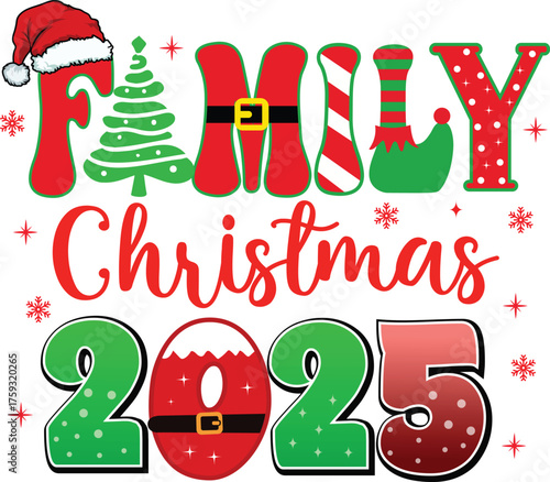 Family Christmas 2025 t-shirt design.