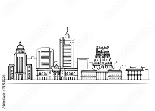 Chennai City Line Art