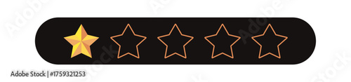 Gold five star rating icon set on transparent background. Vector Illustration flat icon with lighted yellow golden and line stars for reviews, feedbacks products and services.