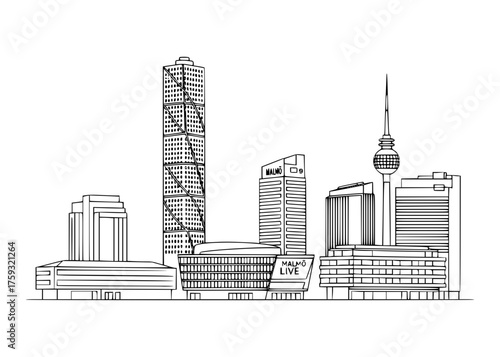 Malmö City Line Art