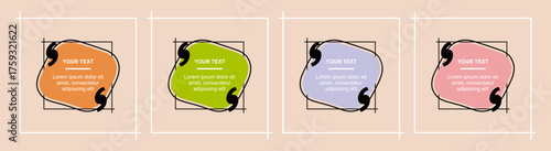 Cute modern quote text box vector design