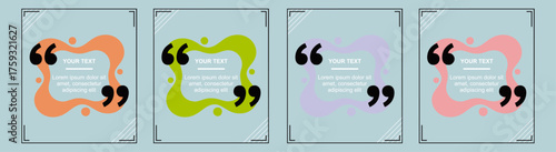 Cute modern quote text box vector design