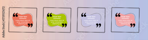 Cute modern quote text box vector design