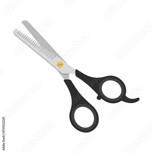 Professional hairdressing thinning scissors, isolated on white background.