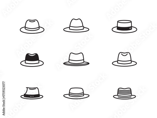 Hat line art stylish unique wearable accessory