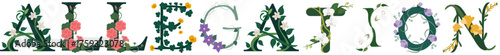 ALLEGATION, Elegant Floral Letter Vector Print