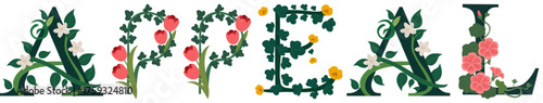 APPEAL, Elegant Botanical Letter Art Design