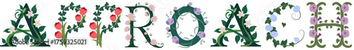 APPROACH, Floral Typography Alphabet Vector