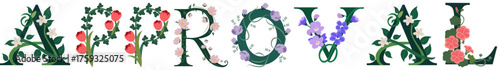 APPROVAL, Botanical Typography Vector Alphabet