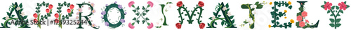 APPROXIMATELY, Floral Typography Vector Alphabet