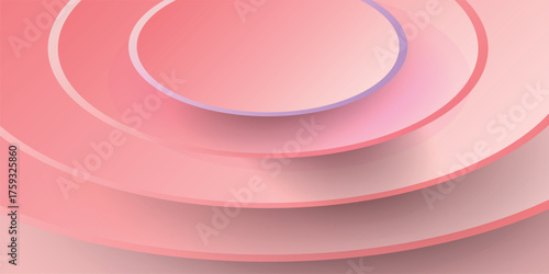Soft Pink Abstract Concentric Circle Background with 3D Depth