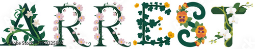 ARREST, Elegant Floral Alphabet Print Design