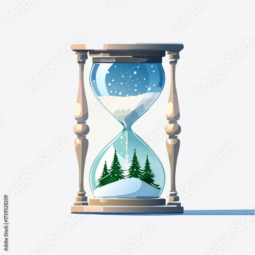 Glowing Snow Glass Illustration for Seasonal Artwork