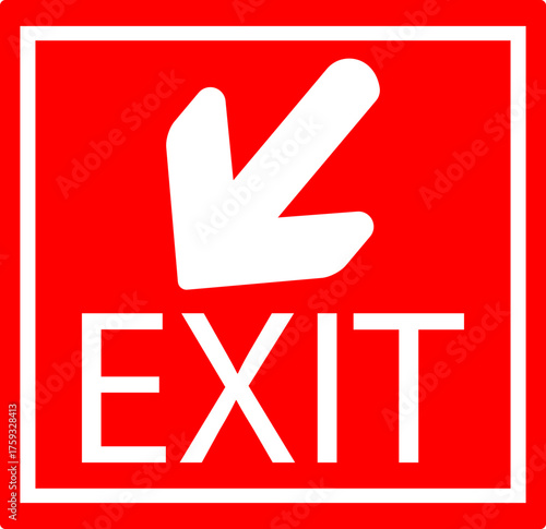 Emergency Exit Icon. Vector illustration of running man and exit door sign. Escape and evacuation symbol. Various exit sign isolated white background.Evacuation and relocation of people to safety.
