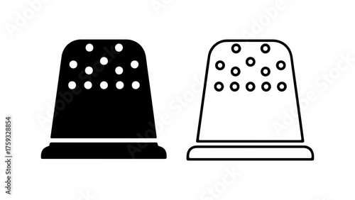 Thimble icons with holes and transparent background