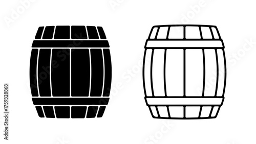 Wooden barrels with transparent background