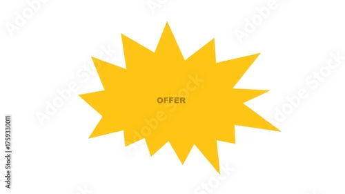 Pale yellow starburst isolated on white background