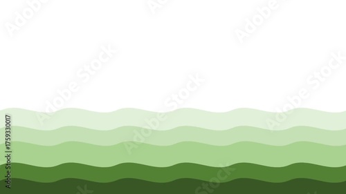 Green wave pattern isolated on white background