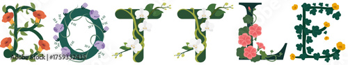 BOTTLE, Nature Inspired Floral Alphabet Design