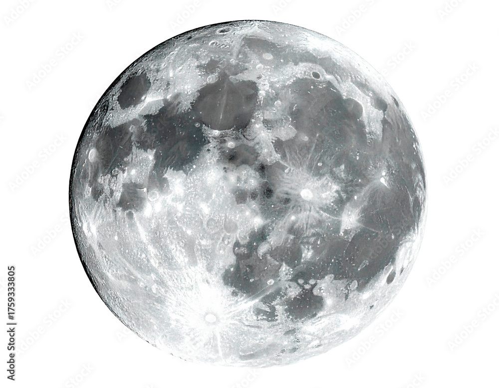 Obraz premium Moon Close-Up PNG – High-Resolution Lunar Surface on Transparent Background for Scientific and Creative Use