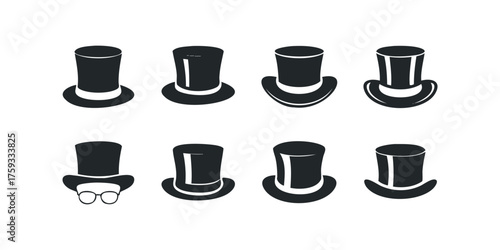 Collection of Top Hats and Spectacles Graphics