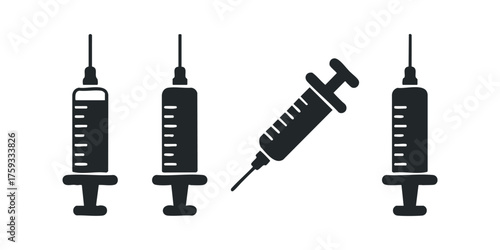 Group of Syringe Icons for Medical Treatment