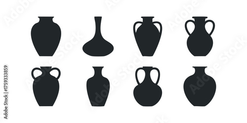 Collection of diverse amphora vase silhouettes