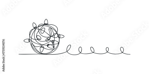 Tangled sphere with trailing line
