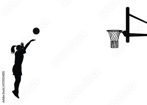 Silhouette of a basketball player in a jump shot position.