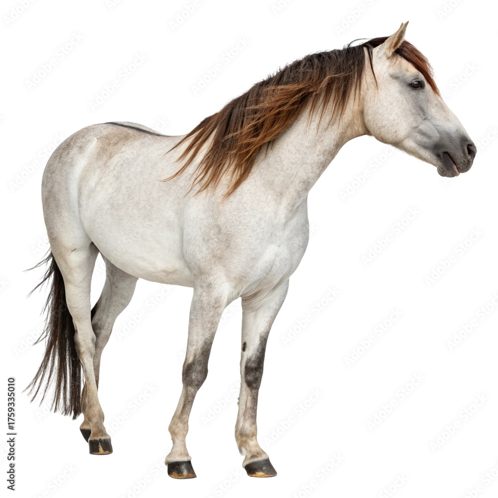 Obraz premium A white horse standing on a transparent background