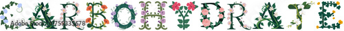 CARBOHYDRATE, Decorative Floral Alphabet Vector Print