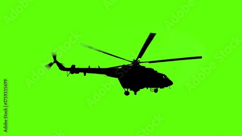 Wallpaper Mural Helicopter Silhouette on Green Screen Background Torontodigital.ca