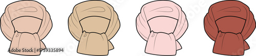 Diversity of Turban Colors A Collection of Head Covering Illustrations in Various Shades