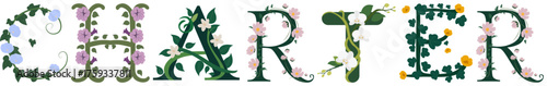 CHARTER, Botanical Alphabet Vector Art Design