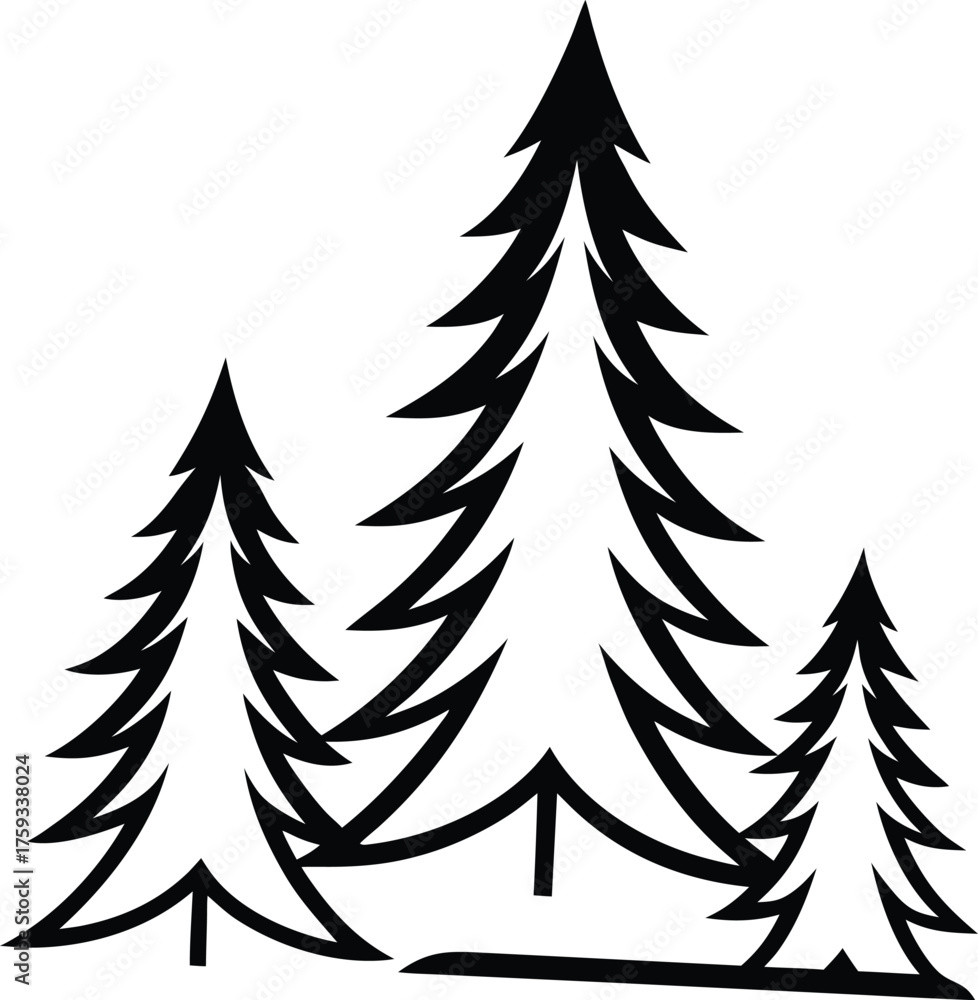 Obraz premium set of christmas trees