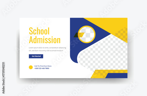 online school admission marketing thumbnail design, school admissions banner 