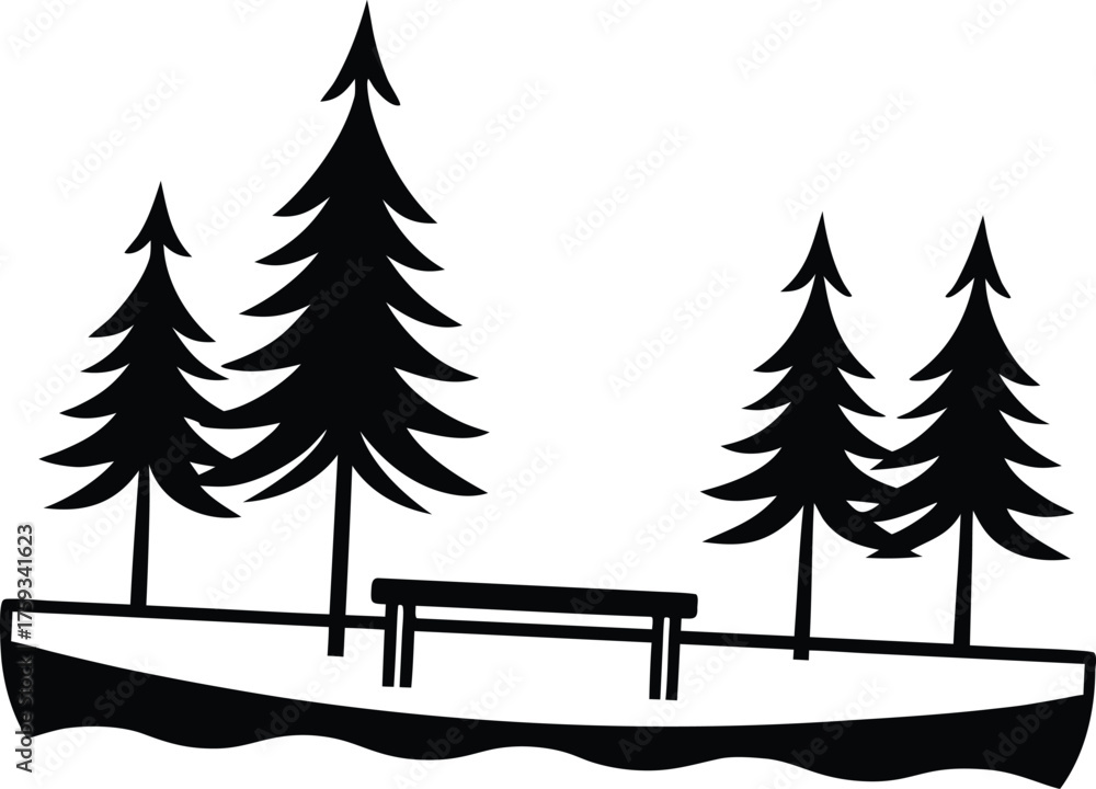 Obraz premium winter landscape with a boat
