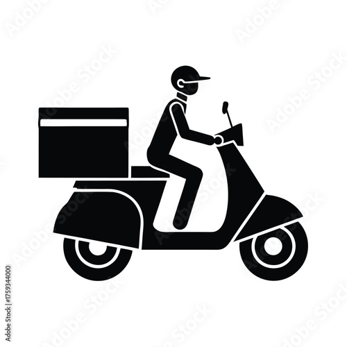 Fast Pizza Delivery Scooter Vector