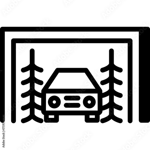 Car in washing garage icon. Auto cleaning station and service vector
